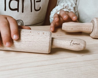 Nudelholz für Kinder personalisiert | Teigrolle mit Namen | Backzeit mit Kindern | Kleinigkeit für Kinder | Patenkind Geschenkidee