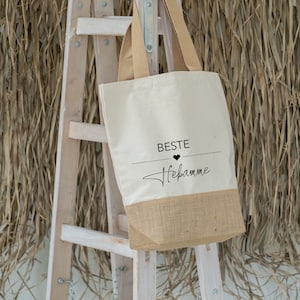 Regalo de partera ? Partera gracias | Bolsa de partera | Partera bolsa de yute | Gracias partera | Idea de regalo partera | Tolva de yute