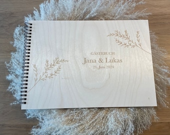 Gästebuch Hochzeit personalisiert | Hochzeitsgästebuch | Fotoalbum Holz | Personalisiertes Fotoalbum | Geschenkidee Hochzeit