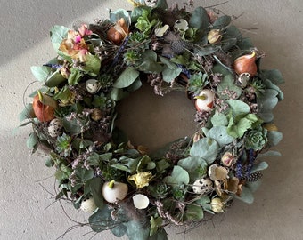 Spring wreath with fresh flowers | Easter wreath | Table wreath flowers | Flower wreath | Door wreath spring | Gift idea