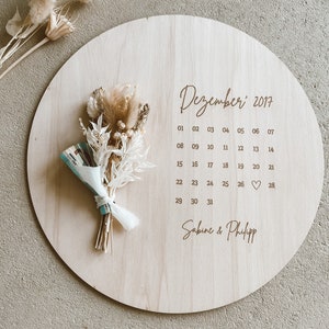 Personalisiertes Geldgeschenk | Geschenk Hochzeit | personalisiertes Geschenk Hochzeitstag | Kalenderscheibe mit Trockenblumen