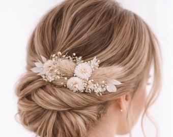 Haarkamm mit Trockenblumen | Braut Haarschmuck Boho | Handgemachtes Hochzeitsaccessoires