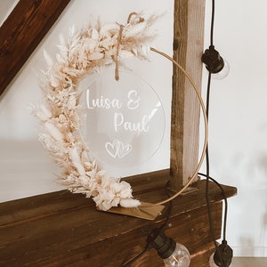 Dried flower wreath with acrylic glass pane | Standing wreath | Dried flower wreath | Money gift | Gift wedding | Wedding gift