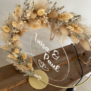 Dried flower wreath with acrylic glass pane Standing Wreath Dried flower wreath gift of money gift wedding wedding gift image 4