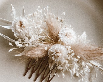 Peigne à cheveux fleurs séchées | Peigne à cheveux de mariée | Accessoires pour cheveux Boho | Coiffe florale | Fleurs séchées de cromb de cheveux | Accessoires de mariée | Mariage