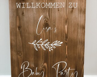 Baby shower wooden sign | Babyshower sign personalized 60 x 40 cm