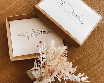 Midwife gift | Gift box | Dried flowers bouquet | Thank you midwife | Gift midwife | Thank you card | Midwife thank you