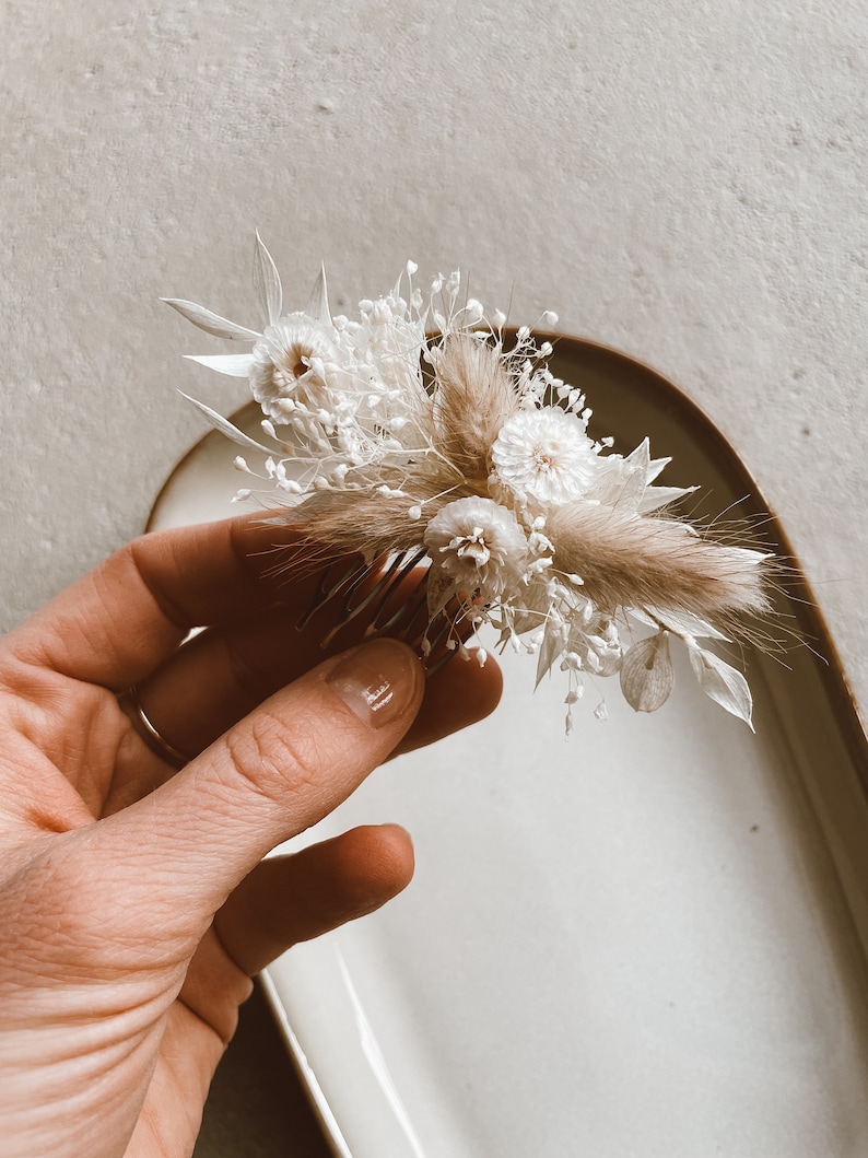 Hair comb dried flowers Bridal hair comb Boho hair accessories Floral Headdress Hair cromb dried flowers Bridal Accessories Wedding image 2