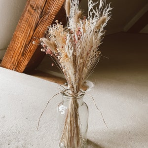 Bouquet of dried flowers pink with vase | Gift idea girlfriend | Gift idea for you | Dried flowers | Dried flowers for the home