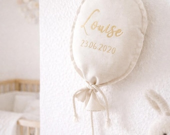 Globo de tela personalizado con nombre – Decoración infantil – Regalo para baby shower – Regalo para bautizo – Decoración de pared infantil