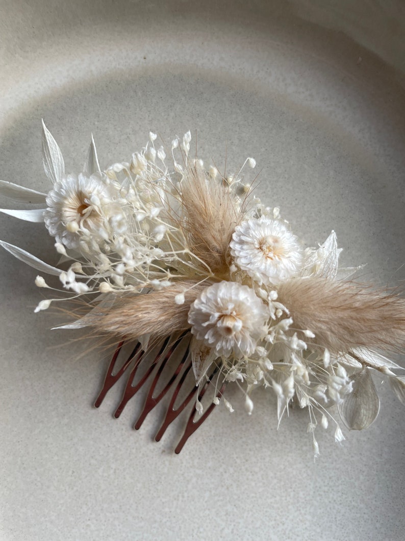 Hair comb dried flowers Bridal hair comb Boho hair accessories Floral Headdress Hair cromb dried flowers Bridal Accessories Wedding image 4