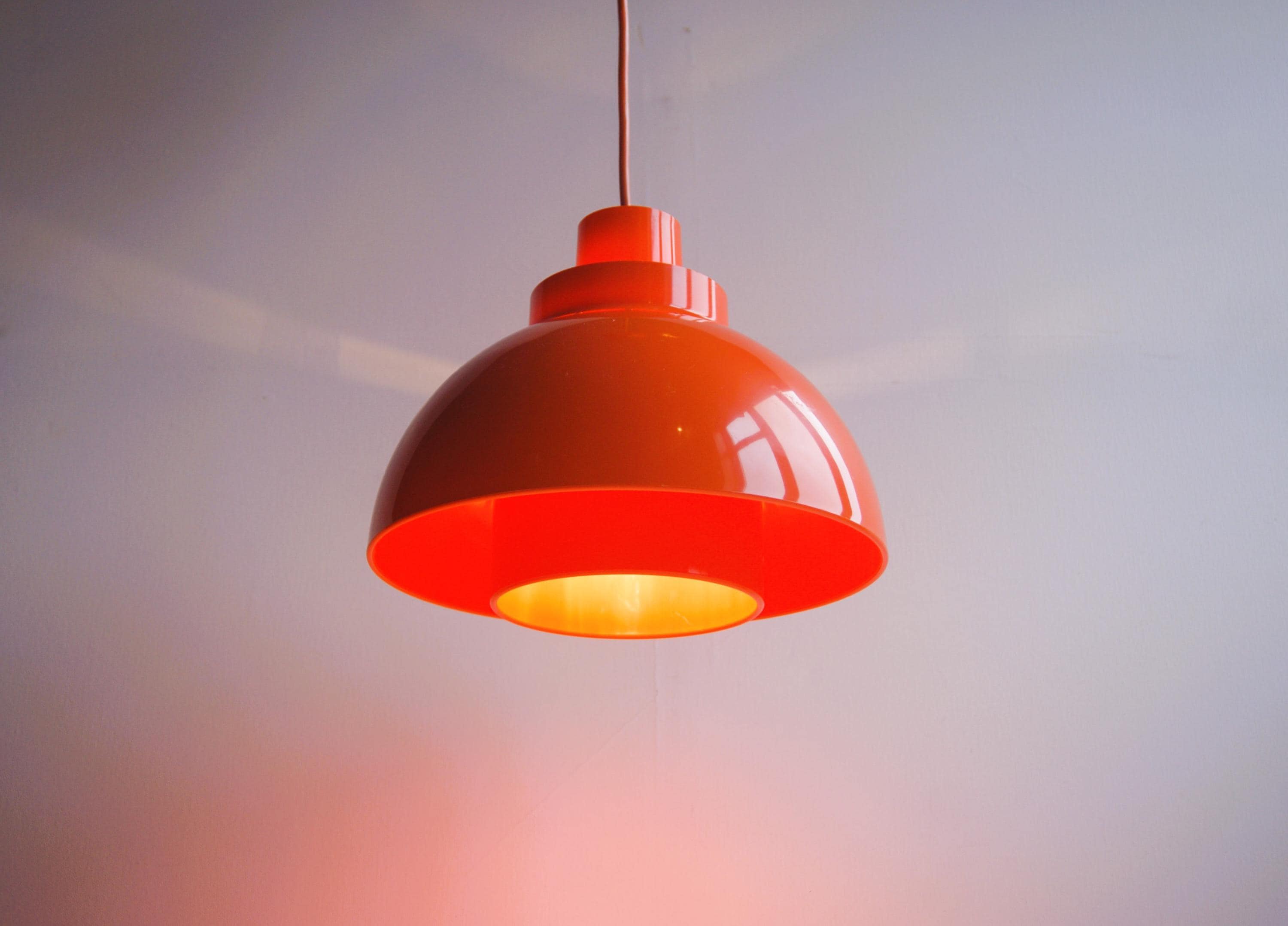 70s hanging lamp orange - Etsy 日本