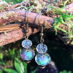Light Blue Dangle Earrings, Regency Style Dangle Earrings, Lightweight Dangle Earrings, Floral Blue Dangle Earrings, Victorian Style