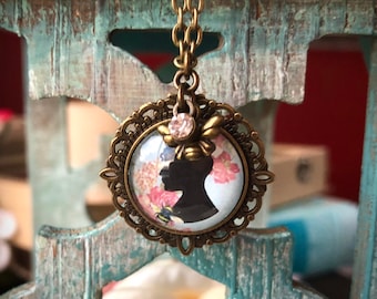 Regency Era Antique Brass Necklace, Bee Charm