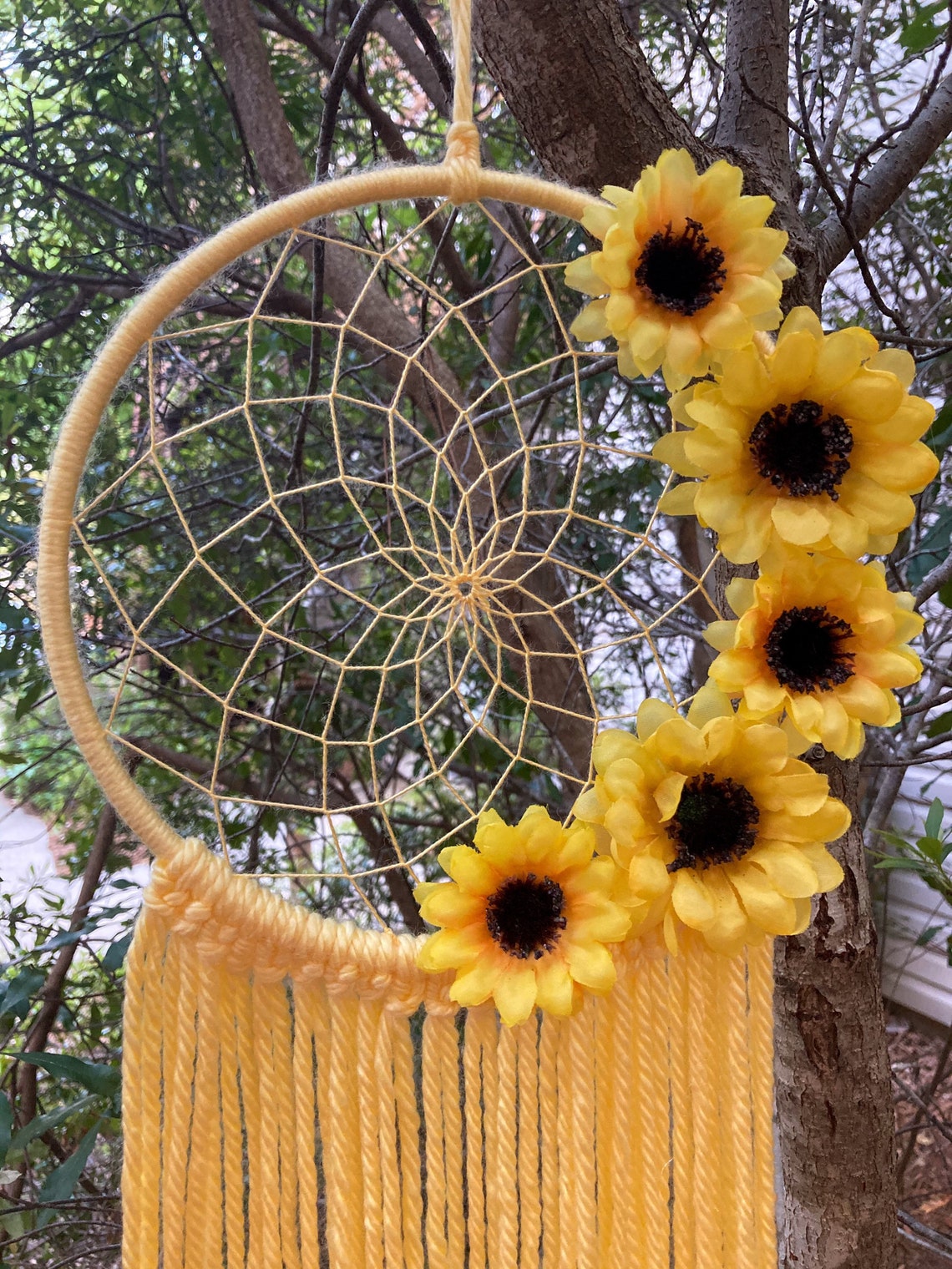 Yellow Sunflower Dream Catcher Etsy