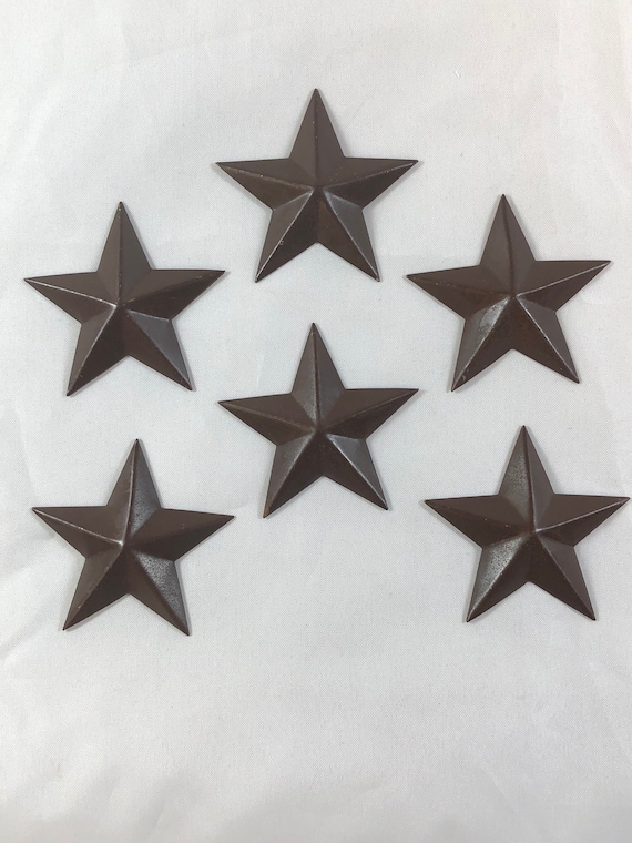 Set Of 6 Mini Primitive Rusted Barn Stars Home Decoration Etsy