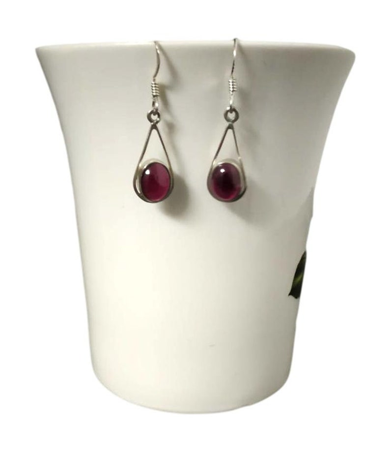 Stunning Natural Red Garnet AAA Quality 925-Sterling Silver drop Earring Gemstone,Gifts for her,Earrings For Women-Valentine/'s Gift-7.3 gm