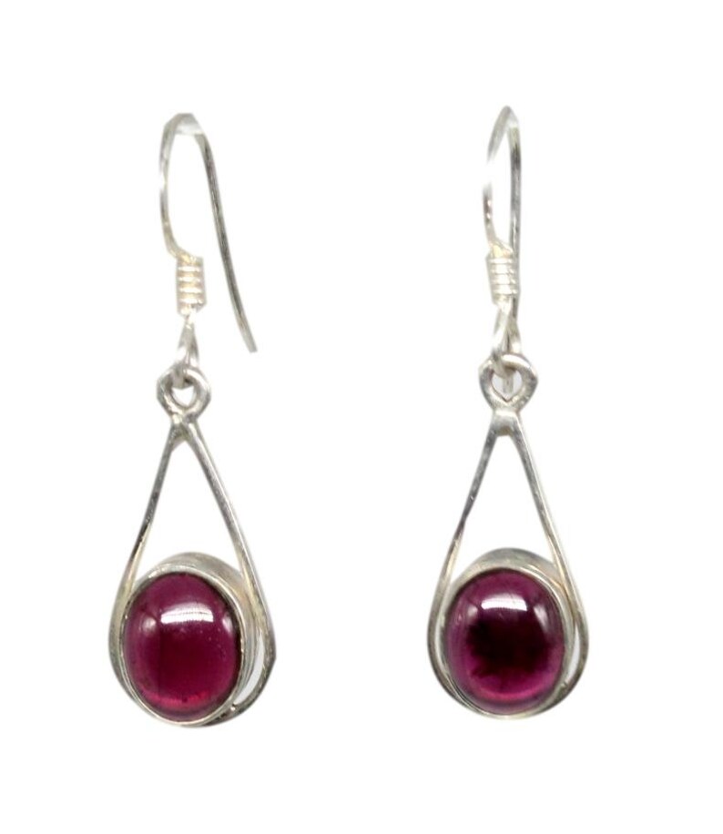 Stunning Natural Red Garnet AAA Quality 925-Sterling Silver drop Earring Gemstone,Gifts for her,Earrings For Women-Valentine/'s Gift-7.3 gm
