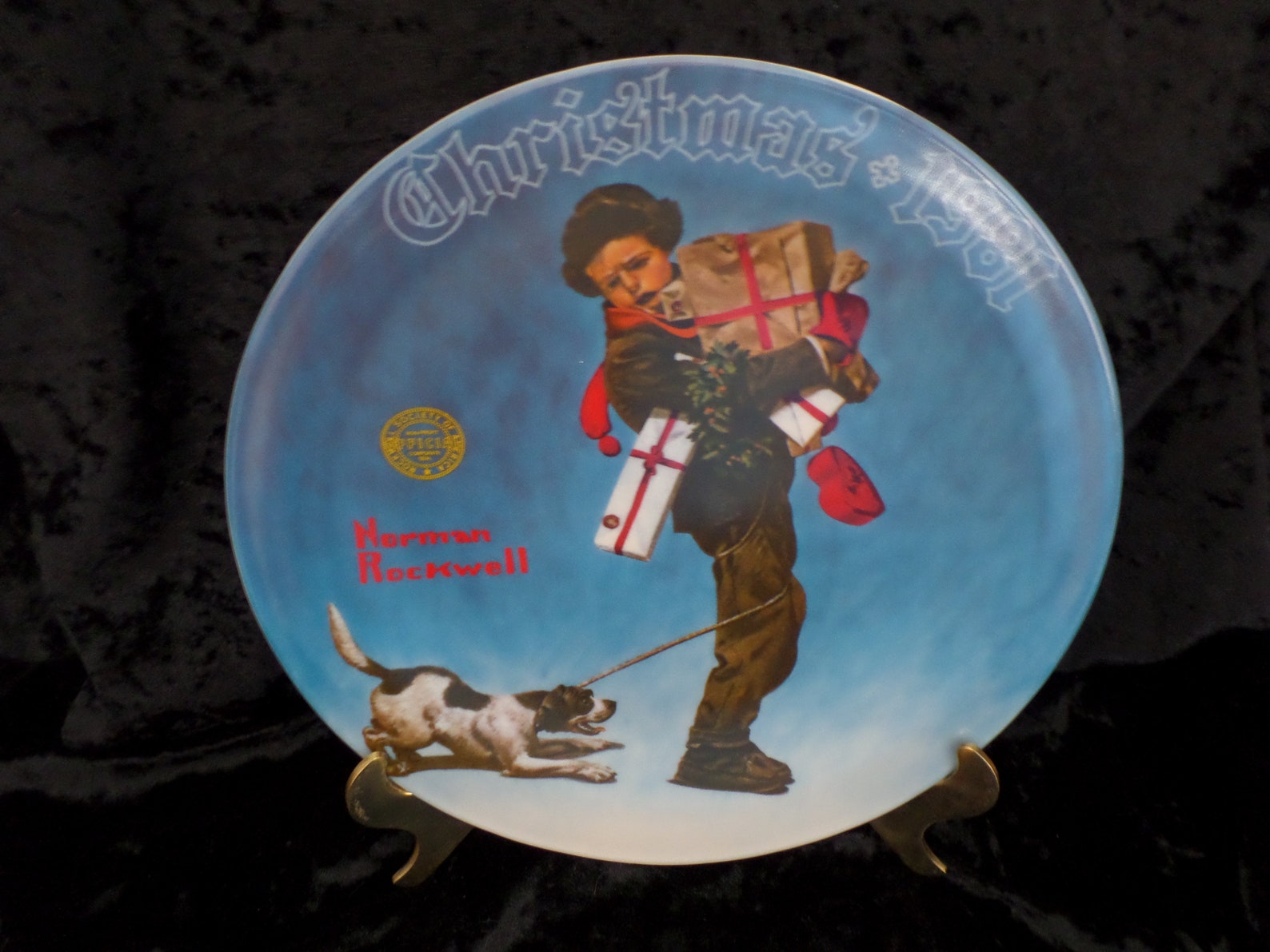 Norman Rockwell Christmas Plate 1981 wrapped up in Christmas Etsy Sweden