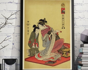 Japan Ukiyo-e japanisch XXL Stoff Poster Banner Plakat Sushi Deko Geschenkidee 