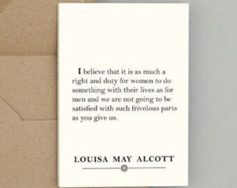 Greeting cards with envelopes: Quote by Louisa May Alcott (natural white)