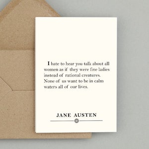 Greeting cards with envelopes: Quote by Jane Austen (natural white)