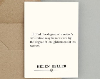 Greeting cards with envelopes: Quote by Helen Keller (natural white)