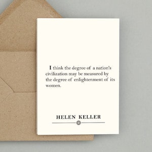 Cartes de voeux avec enveloppes : citation d'Helen Keller (blanc naturel)