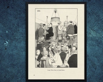 Six-handed Draughts from the book William Heath Robinson Inventions Vintage humor print