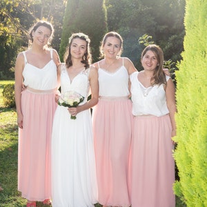 Bridesmaid skirt in chiffon and lurex elastic, different colors to be defined, made to measure