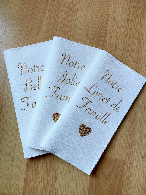 Flocked Family Book Cover in Imitation Leather to Personalize 