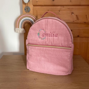 Sac Camilia brodé en velours côtelé