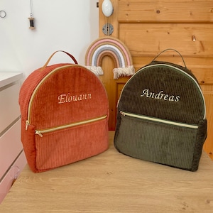 Sac Camilia brodé en velours côtelé