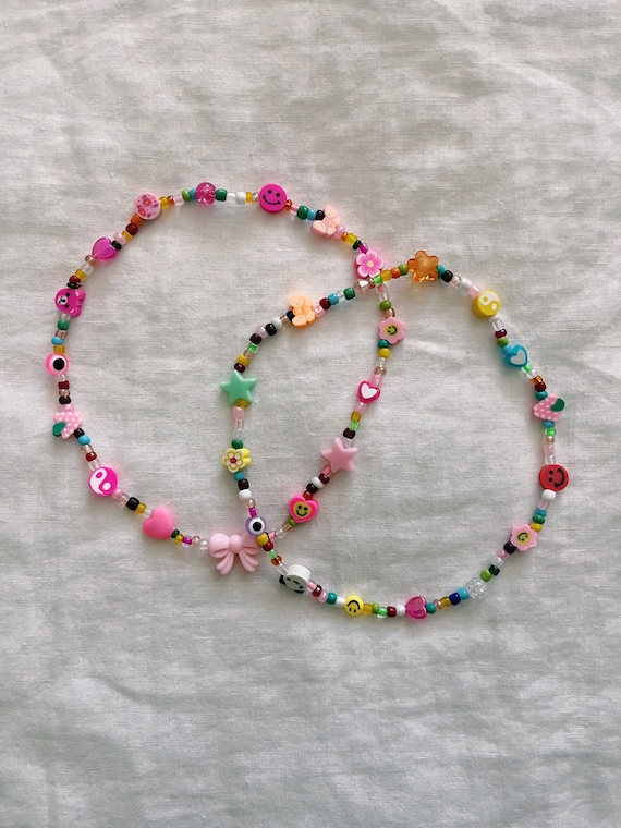 Y2K Inspired Beaded Necklace Etsy
