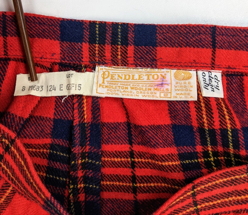 Pendelton Red Plaid Wool Skirt