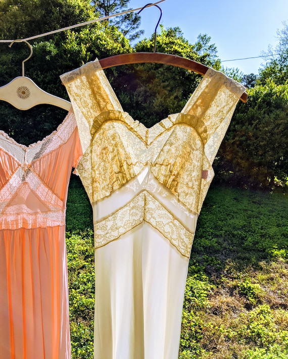 1940s ivory Nightgown Slip Dress