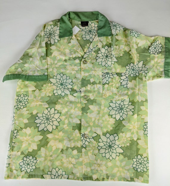 1960s mens hawaiian shirt - Gem