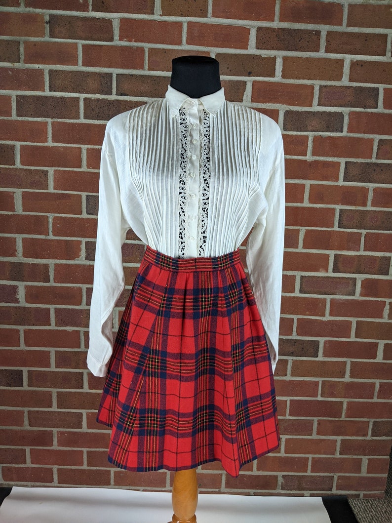 Pendelton Red Plaid Wool Skirt