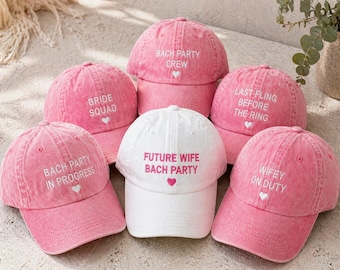 Bachelorette Party Hats, Bride Squad Caps, Bach Party Hats, Bridal Party Hats, Bridesmaid Gift, Custom Embroidered Dad Hat