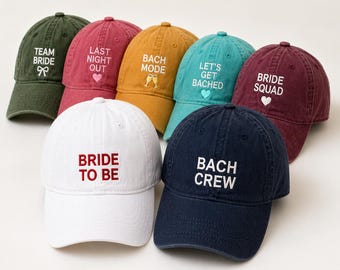 Bachelorette Party Hats, Bach Crew Hat, Bride To Be Hat, Funny Bach Party Caps, Groom Crew Hat, Bridal Party Gift, Bachelorette Outfit