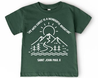 Life With Christ Toddler Tee: Pope John Paul II Quote, 100% Cotton