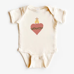Sacred Heart of Jesus Baby One-Piece: Catholic Child Tee Bild 2
