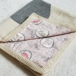 Hand Knit & Sewn Baby Blanket