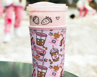 Coffee Sleeve | Pattern Drink Sleevel Gifts for her| Coffee Cozy | lovers | coffee lover girls | Disney | barista