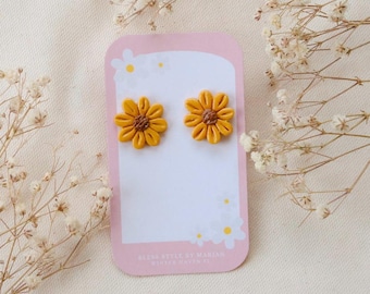 Sunflower Stud, gift for her, summer, farm earrings, unique earrings, original, beautiful, pretty girl, handmade, stainless steel