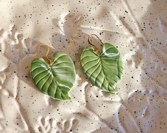Monstera Earrings, handmade and lightweight earrings, for plant lovers, perfect gift, nature inspired art jewelry