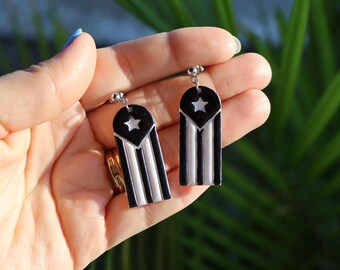Puerto Rico black Flag | black flag | Island girl | Heart earrings | Homeland | Caribbean | San Juan Doors