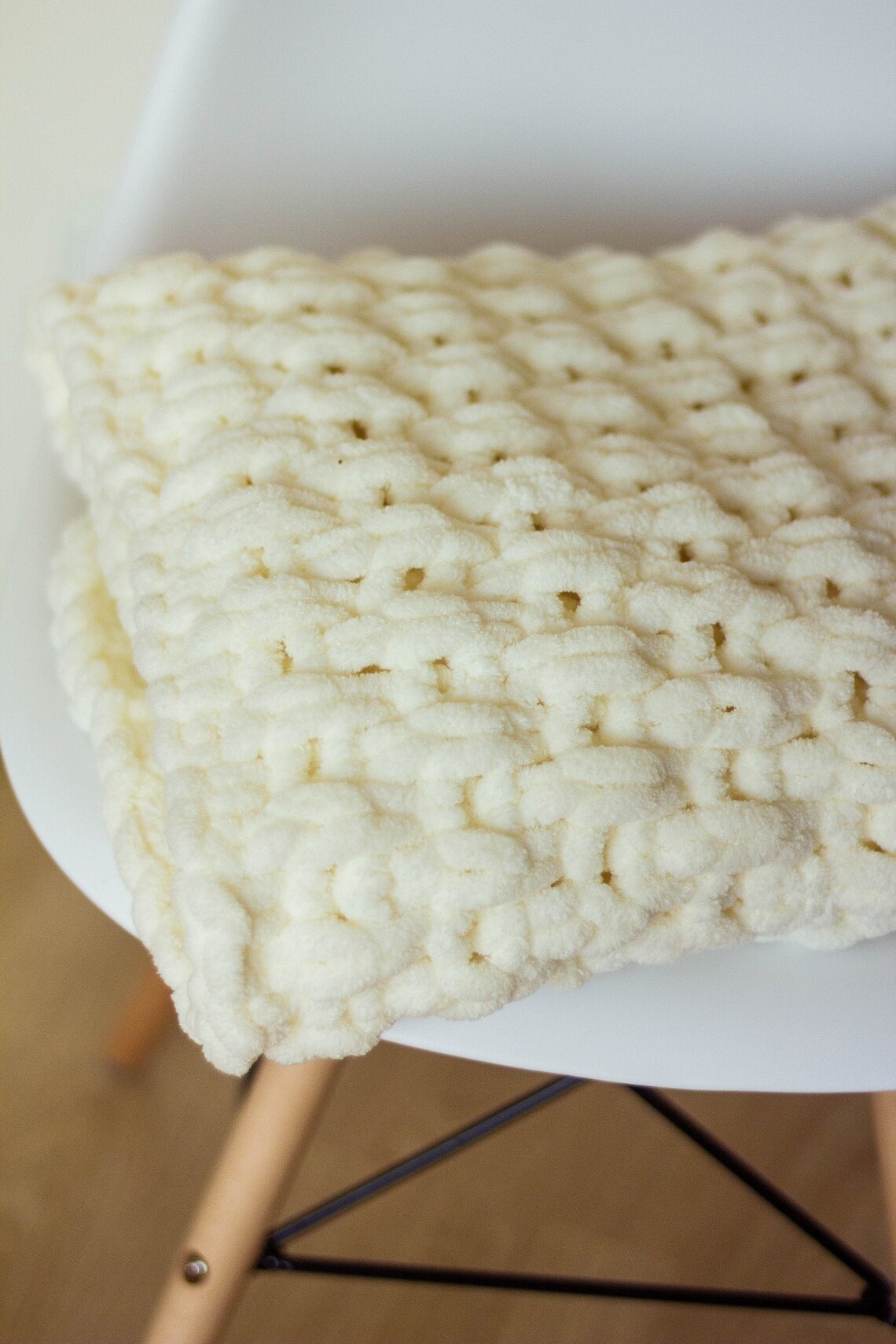Handmade Soft Creamy Blanket Pregnancy Gift Knitted Blanket Etsy