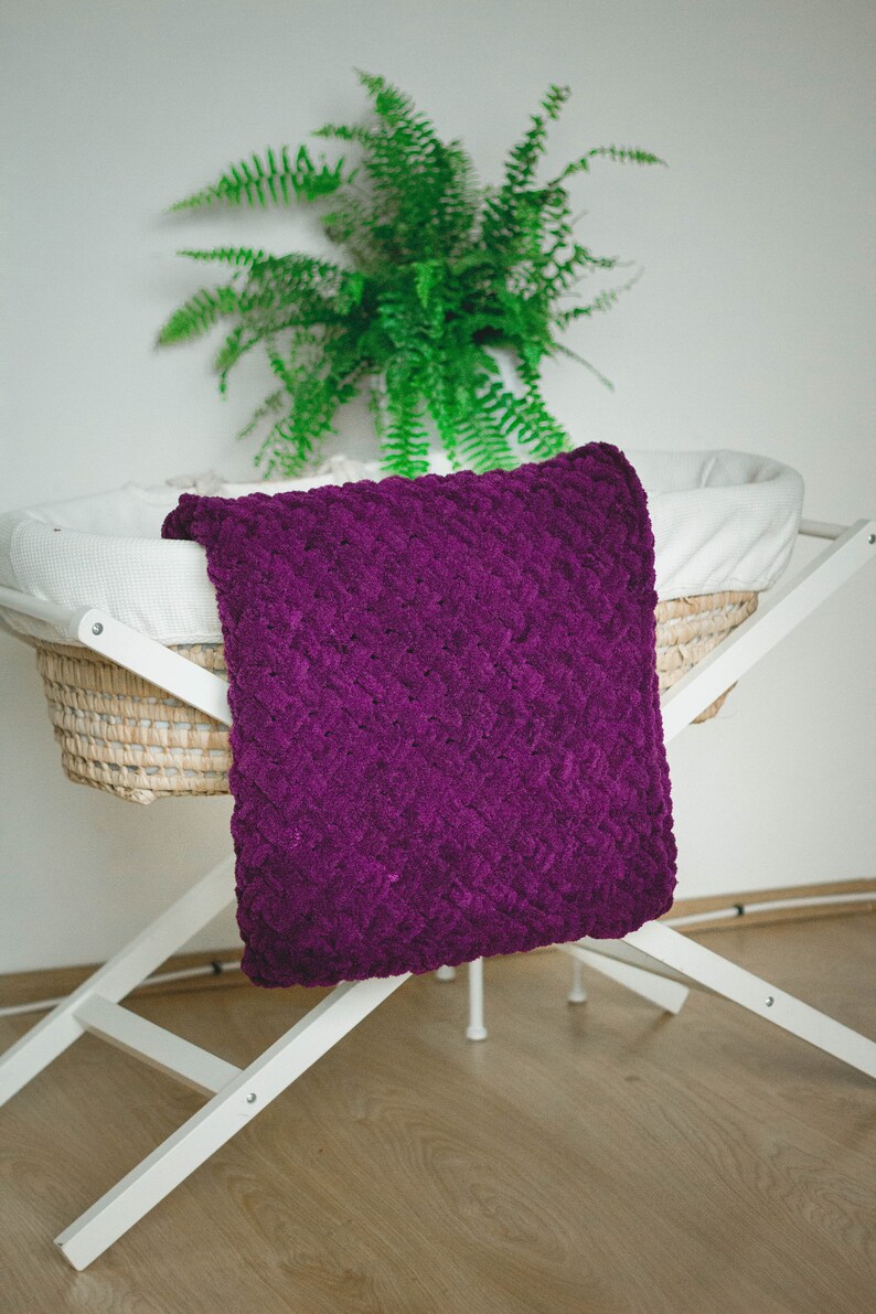 Purple Baby Blanket Purple Baby Shower Decorations Soft Baby Etsy