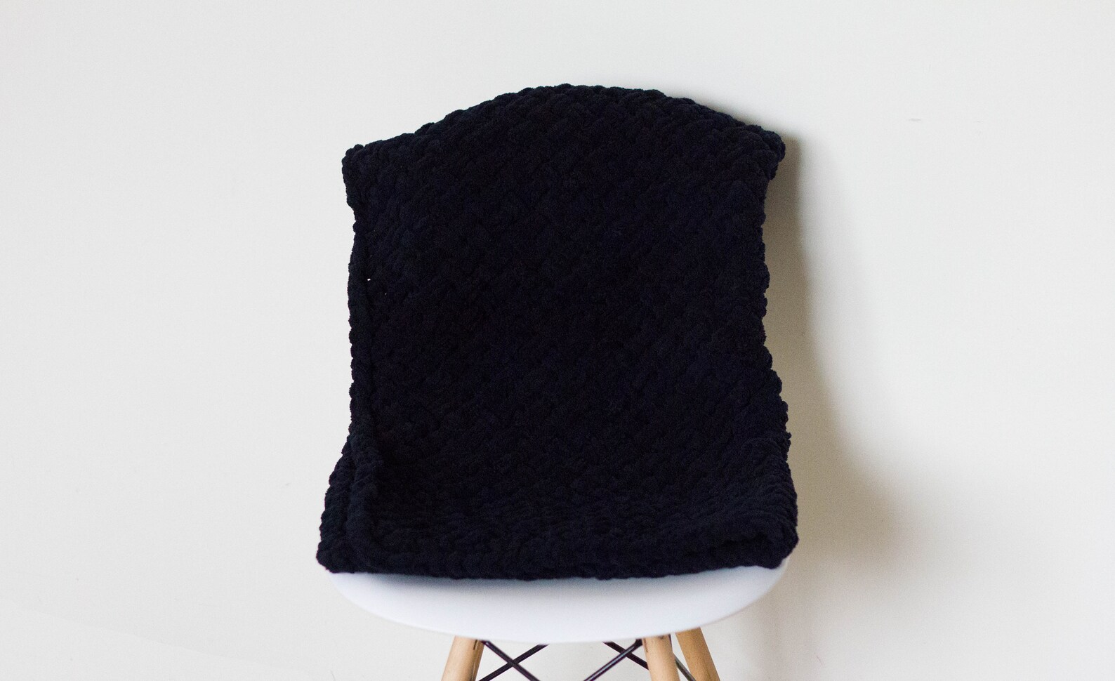 Black Chunky Knit Throw Blanket Super Soft Handknitted Etsy